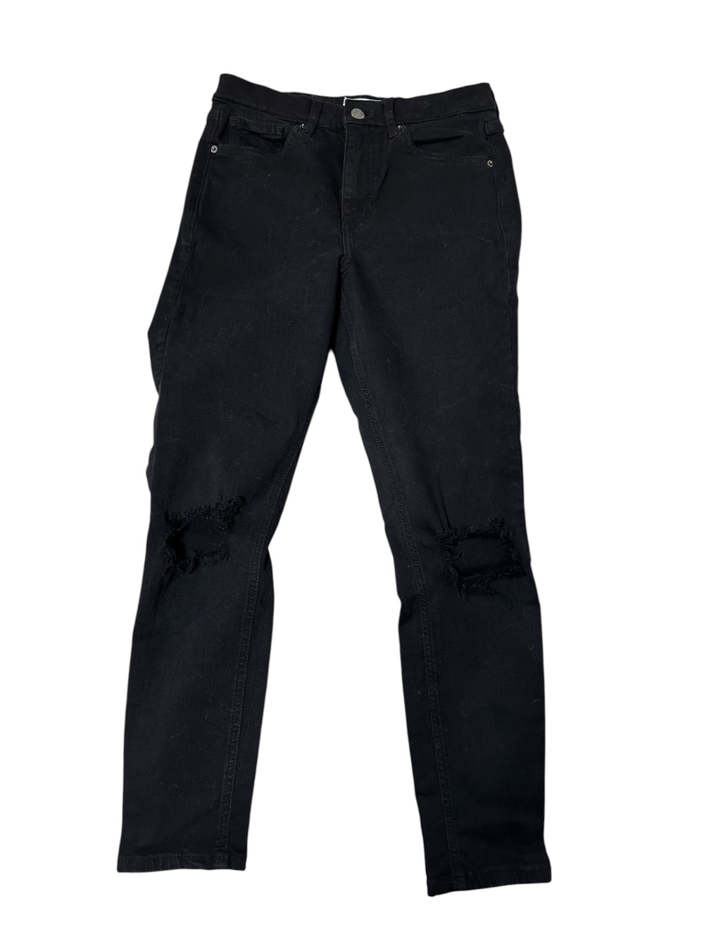 Topshop Black Jamie Distressed Skinny Jeans 28